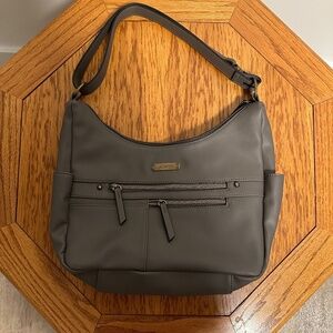 *ROSETTI* Gray  Handbag w/ Zipper Front Pockets x Side Pockets